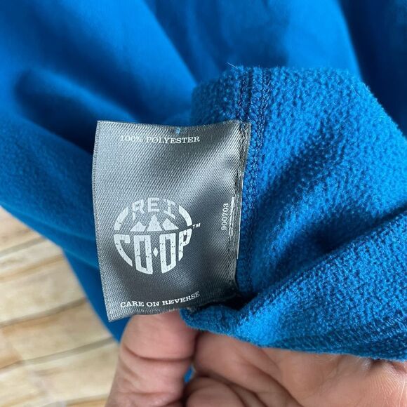 REI Co-Op Men's Sz M 1/4 Zip Pullover Midlayer Lightweight Fleece Top Blue EUC - Picture 5 of 5